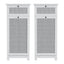 2X Laundry Hamper Cabinet Bathroom Storage White Rattan