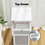 2X Laundry Hamper Cabinet Bathroom Storage White Rattan