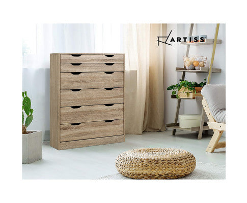 Artiss 6 Chest of Drawers - MYLA Oak