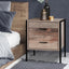 Artiss Bedside Table Drawers Nightstand Metal Oak