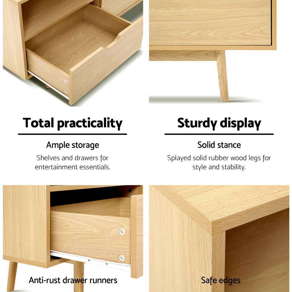 Artiss TV Cabinet Entertainment Unit 120cm Pine Ford