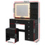 Dressing Table LED Vanity Desk Set Stool Black