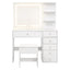 Dressing Table LED Vanity Desk Set Stool White