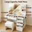 Dressing Table LED Vanity Desk Set Stool White