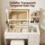 Dressing Table LED Vanity Desk Set Stool White