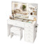 Dressing Table LED Vanity Desk Set Stool White