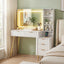 Dressing Table LED Vanity Desk Charging Station White