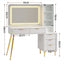 Dressing Table LED Vanity Desk Charging Station White