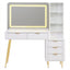 Dressing Table LED Vanity Desk Charging Station White