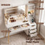 Dressing Table LED Vanity Desk Charging Station White