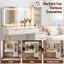 Dressing Table LED Vanity Desk Charging Station White