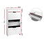 2x Shoe Cabinet Organiser 3 Flip Drawer High Gloss White