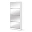 Artiss Shoe Rack Cabinet Mirror 60 Pairs White Rira