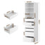 2x Chest of 6 Drawers Tallboy Cabinet Adjustable Shelf White