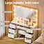 Artiss Dressing Table Vanity Desk Set Stool 12 Led Bulbs White