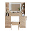 Dressing Table Vanity Desk Set Stool LED Charging Station Wood