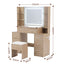 Dressing Table Vanity Desk Set Stool LED Charging Station Wood
