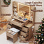 Dressing Table Vanity Desk Set Stool LED Charging Station Wood