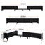 TV Cabinet Entertainment Unit Stand Extendable Black