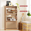 2x Shoe Cabinet Storage Organiser 3 Flip Drawer Pine