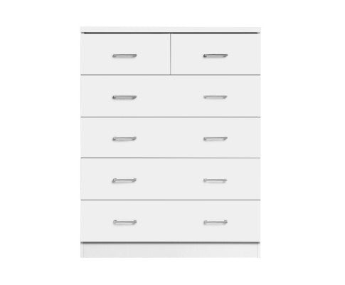 Artiss 6 Chest of Drawers - ANDES White