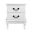 Artiss Bedside Table 2 Drawers - KUBI White