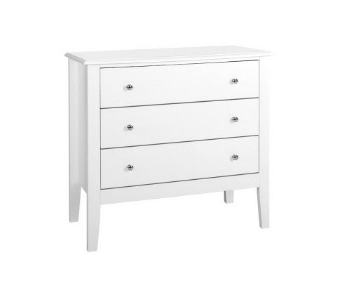 Artiss 3 Chest of Drawers - BRITTANY White