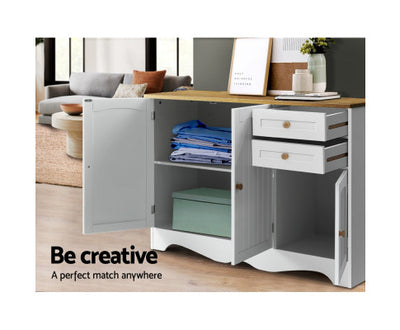 Artiss Buffet Sideboard 3 Doors - BERNE White