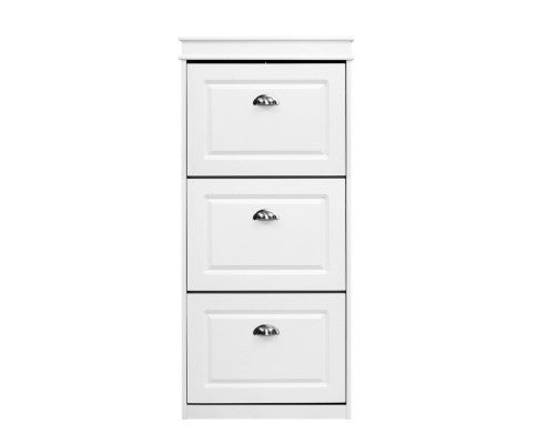 Artiss Shoe Cabinet 18 Pairs 3-tier White Sena