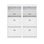 2x Shoe Cabinet Storage Organiser 3 Flip Drawer White