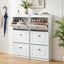 2x Shoe Cabinet Storage Organiser 3 Flip Drawer White
