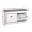 2x Shoe Bench Set Flip Drawer White
