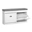 2x Shoe Bench Set Flip Drawer White