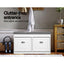 2x Shoe Bench Set Flip Drawer White