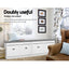 2x Shoe Bench Set Flip Drawer White
