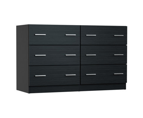 Artiss 6 Chest of Drawers - VEDA Black