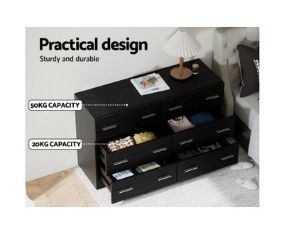 Artiss 6 Chest of Drawers - VEDA Black