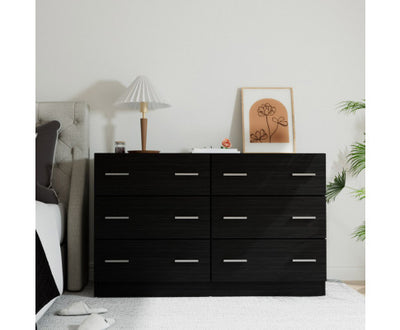 Artiss 6 Chest of Drawers - VEDA Black