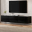 Floating Entertainment Unit TV Cabinet High Glossy Black 3 Cabinets 200CM