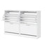 2x Shoe Cabinet Storage Organiser 2 Flip Drawer White