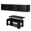 TV Unit & Coffee Table Set Storage Cabinet Black
