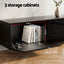 TV Unit & Coffee Table Set Storage Cabinet Black