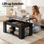 TV Unit & Coffee Table Set Storage Cabinet Black