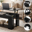 TV Unit & Coffee Table Set Storage Cabinet Black