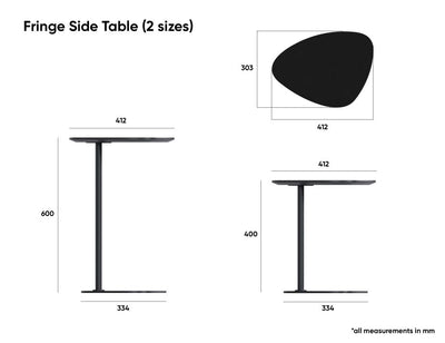 Fringe Side Table Black - Black - Large