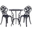 Gardeon 3PC Outdoor Setting Cast Aluminium Bistro Table Chair Patio Black