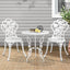 Gardeon 3PC Outdoor Setting Bistro Set Chairs Table Cast Aluminum Patio Furniture Rose White
