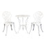 Gardeon 3PC Outdoor Setting Bistro Set Chairs Table Cast Aluminum Patio Furniture Rose White
