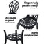 Gardeon 3PC Outdoor Setting Bistro Set Chairs Table Cast Aluminum Patio Furniture Tulip Black