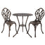 Gardeon 3PC Outdoor Setting Cast Aluminium Bistro Table Chair Patio Bronze